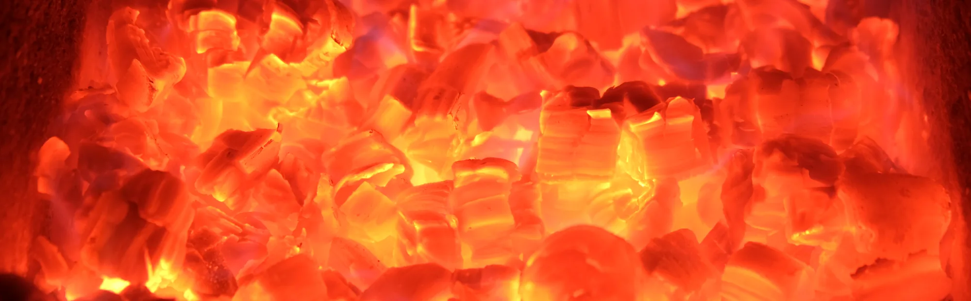 A bed of glowing coals.